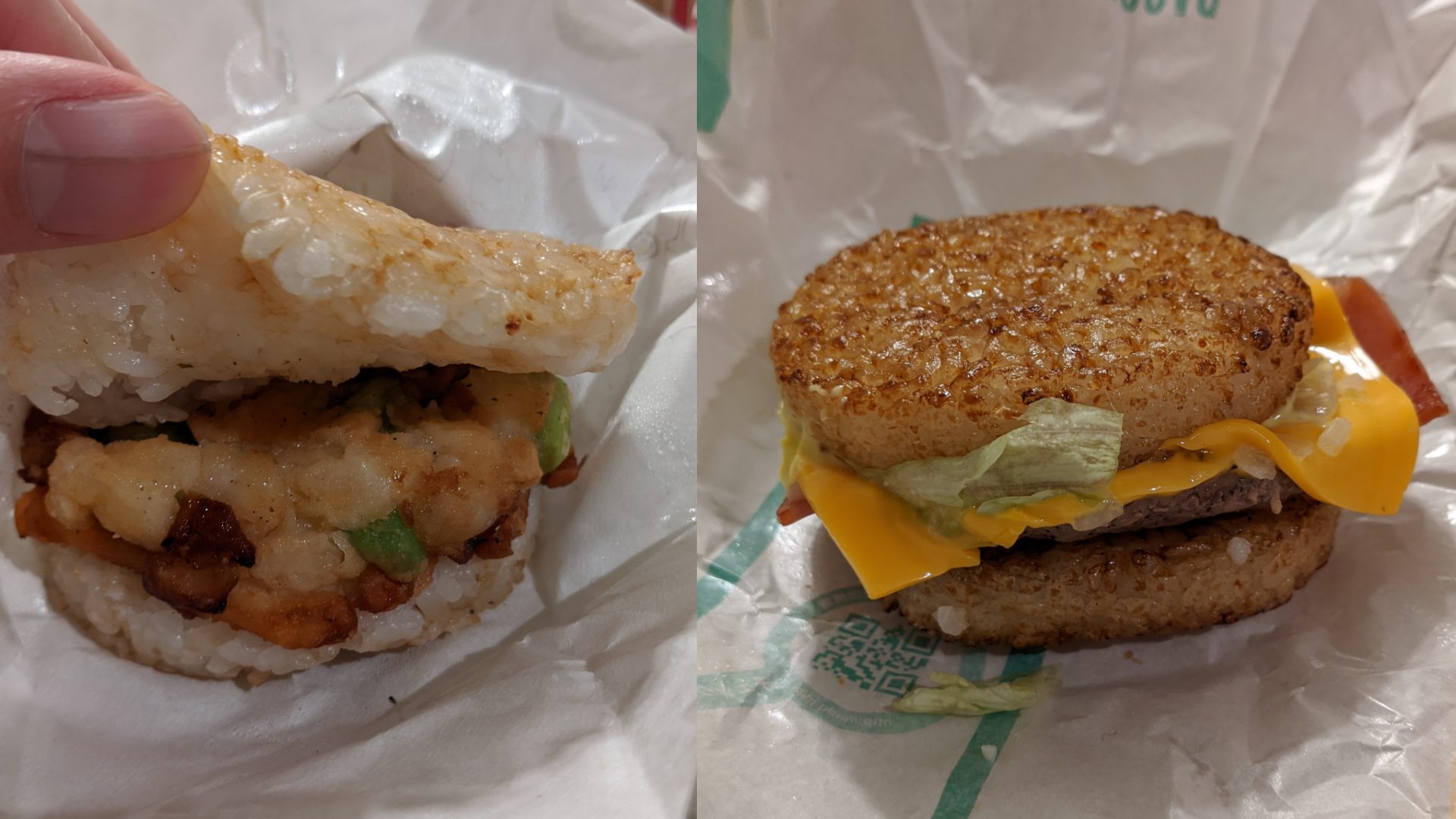 マック初のごはんバーガー、モスのライスバーガーと比べてみた  すむみん